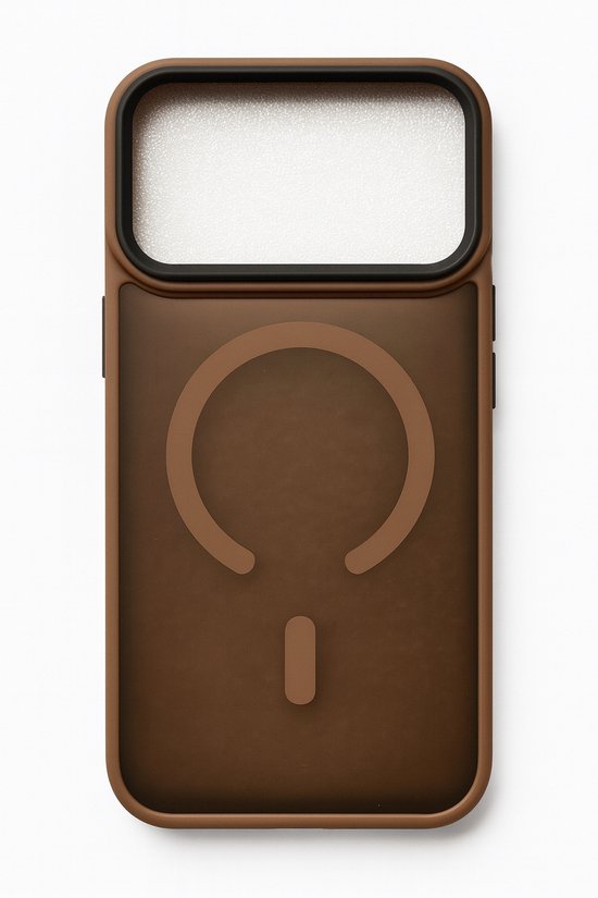 iPhone 17 Pro Max Hoesje – TPU Backcover met MagSafe – Schokbestendig & Gripvast - Bruin