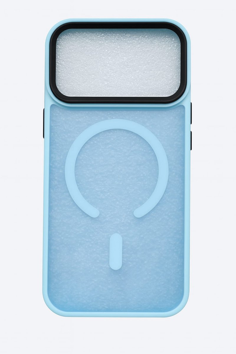 iPhone 17 Pro Max Hoesje – TPU Backcover met MagSafe – Schokbestendig & Gripvast - Lichtblauw